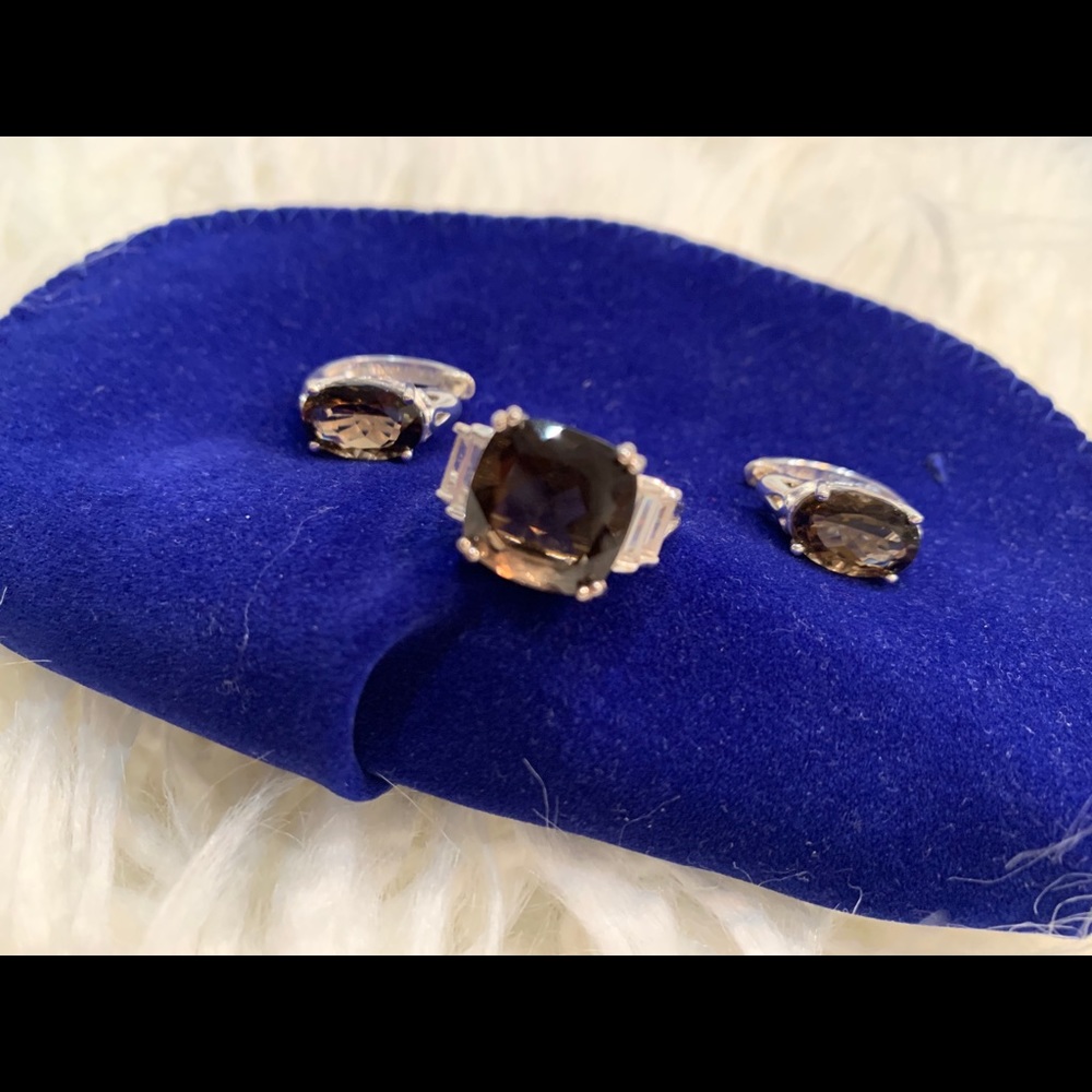Fashion ring and earring set.